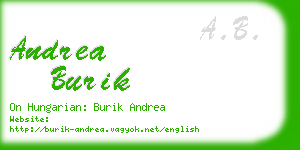 andrea burik business card